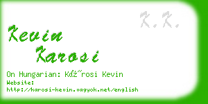 kevin karosi business card
